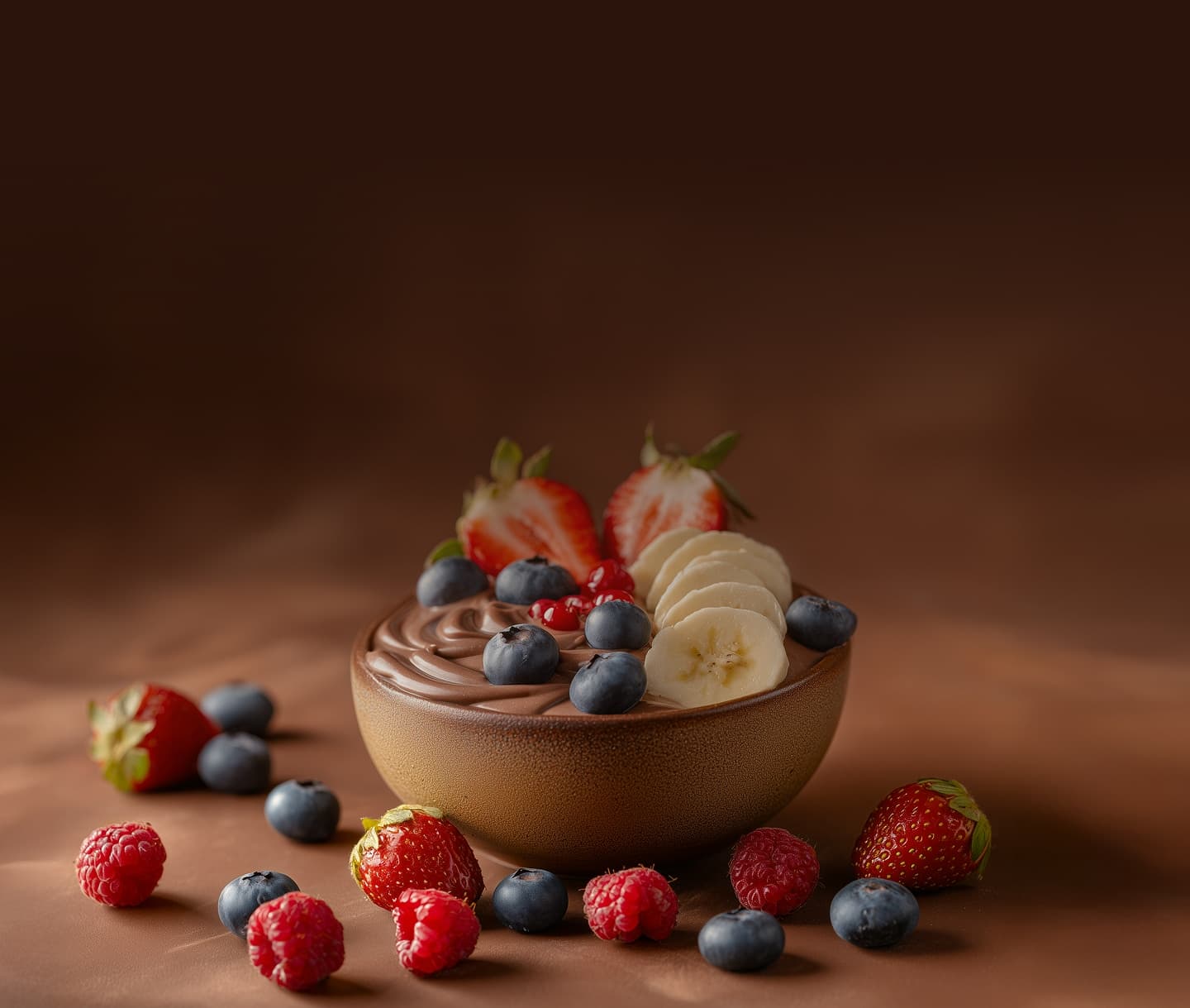 Bowl de chocolate com frutas