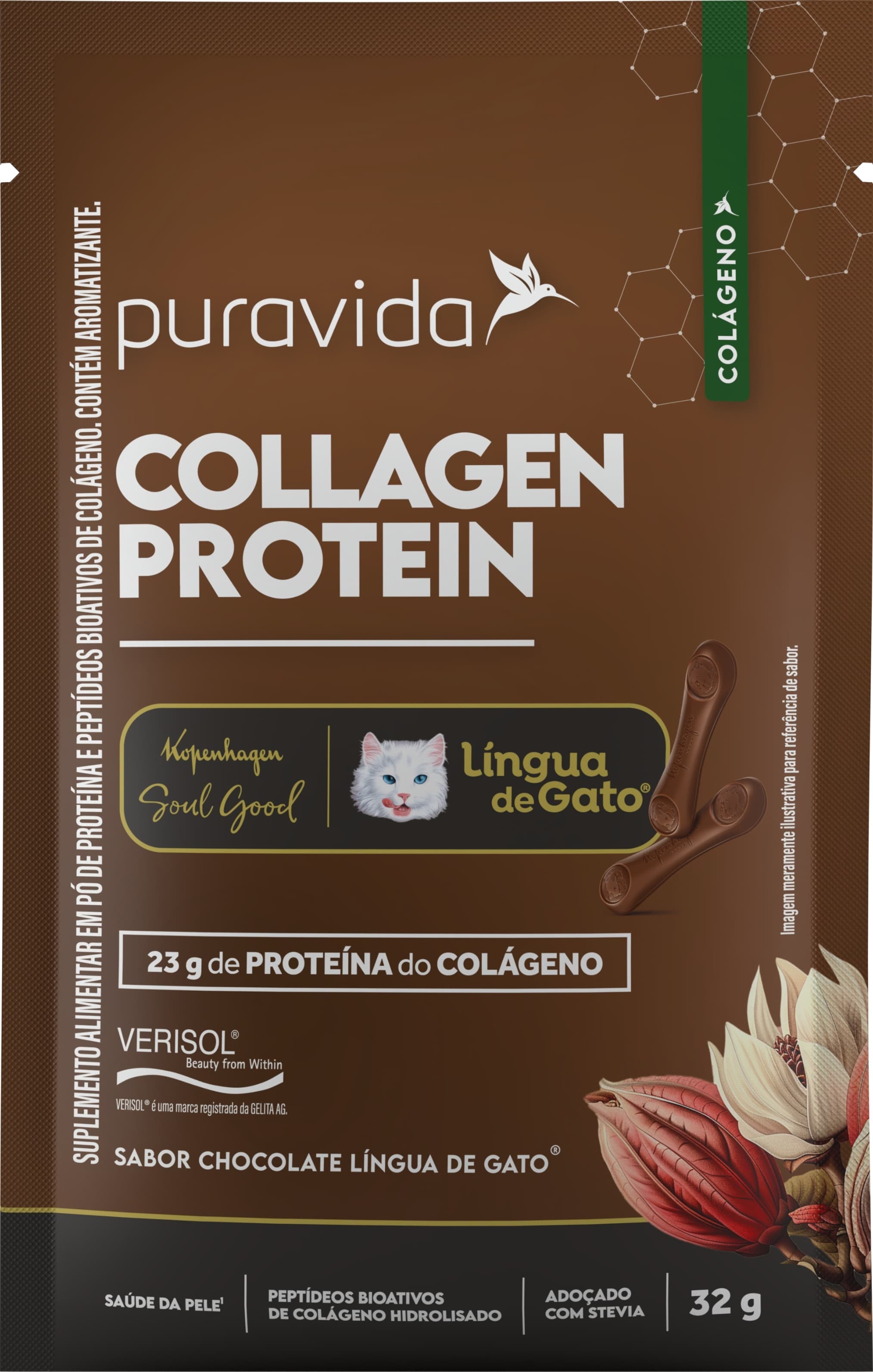 Collagen Protein Língua de Gato sachê 32 g