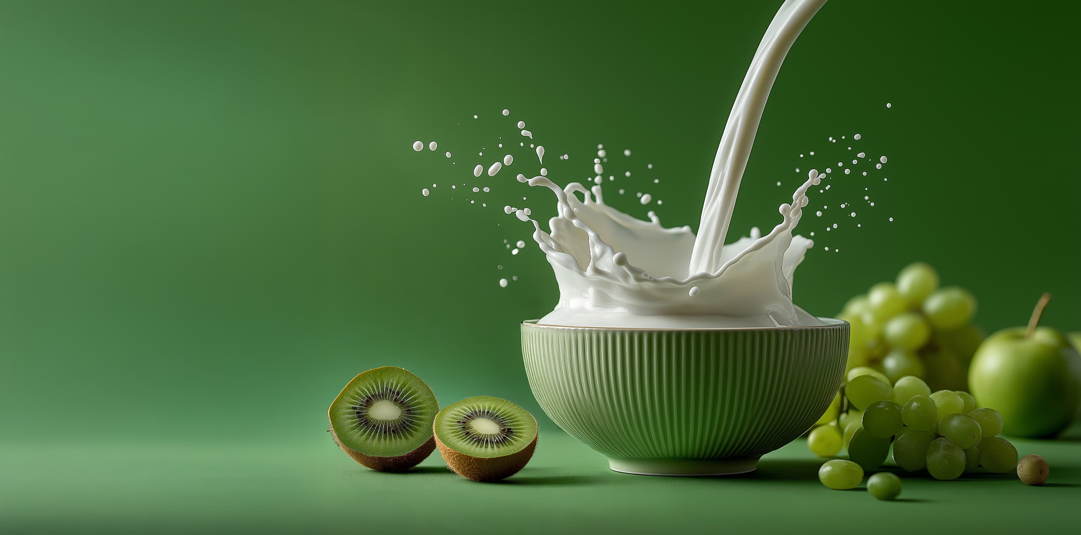 Milkshake com kiwi e uvas