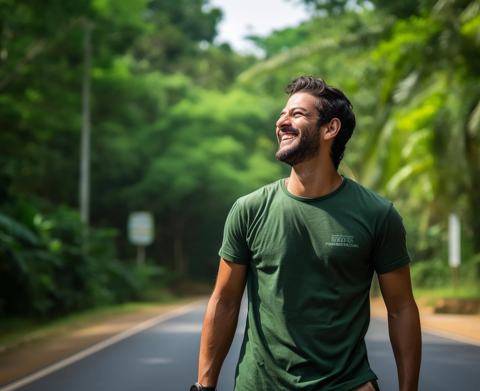 Homem caminhando ao ar livre