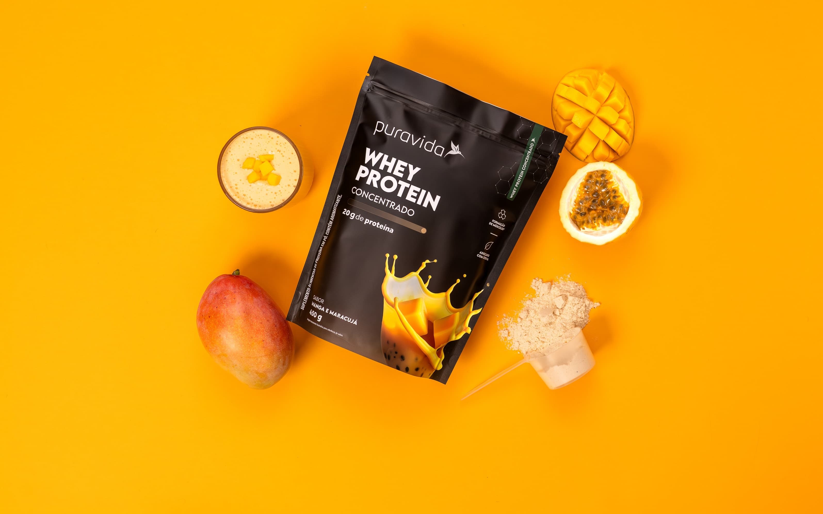 Whey Protein Concentrado sabor manga e maracujá