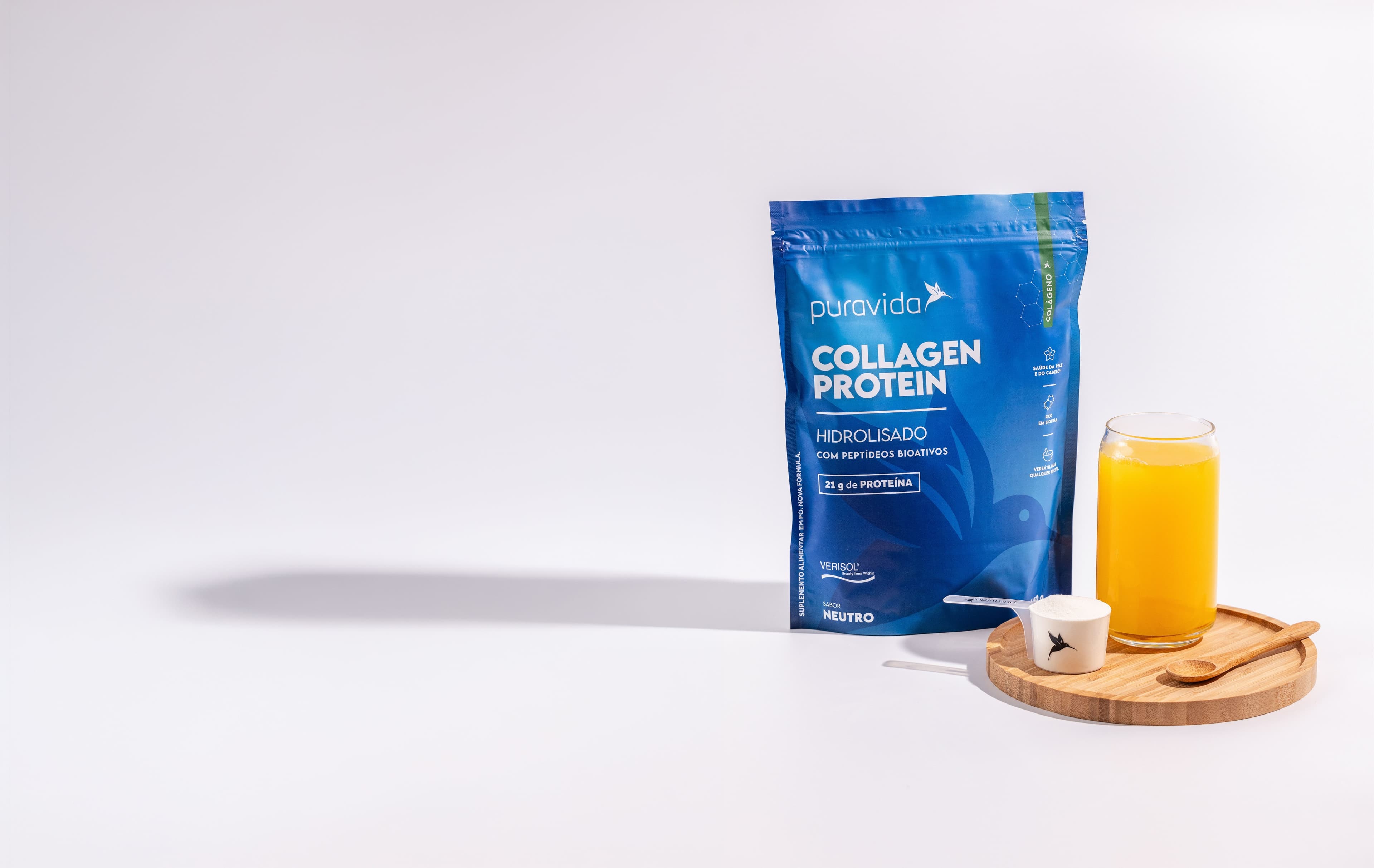 Collagen Protein Neutro com suco de laranja