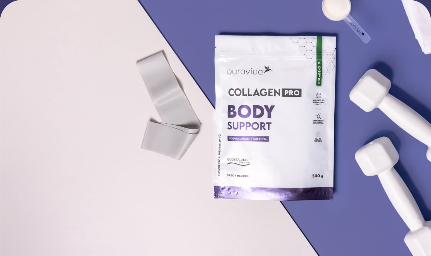 Collagen Pro Body Support com halteres
