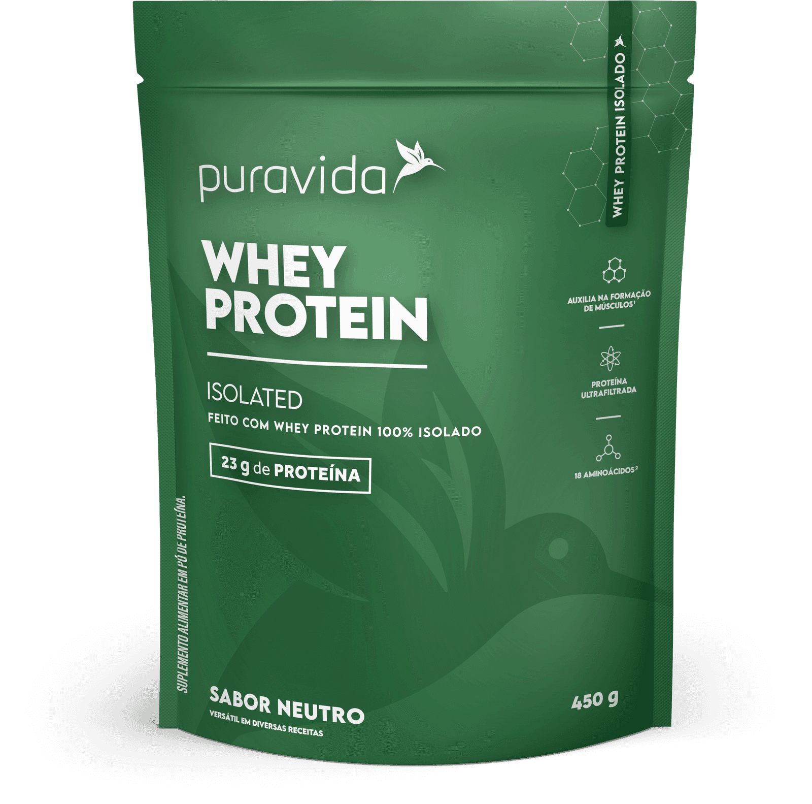 Whey Protein Isolado Puravida sabor neutro