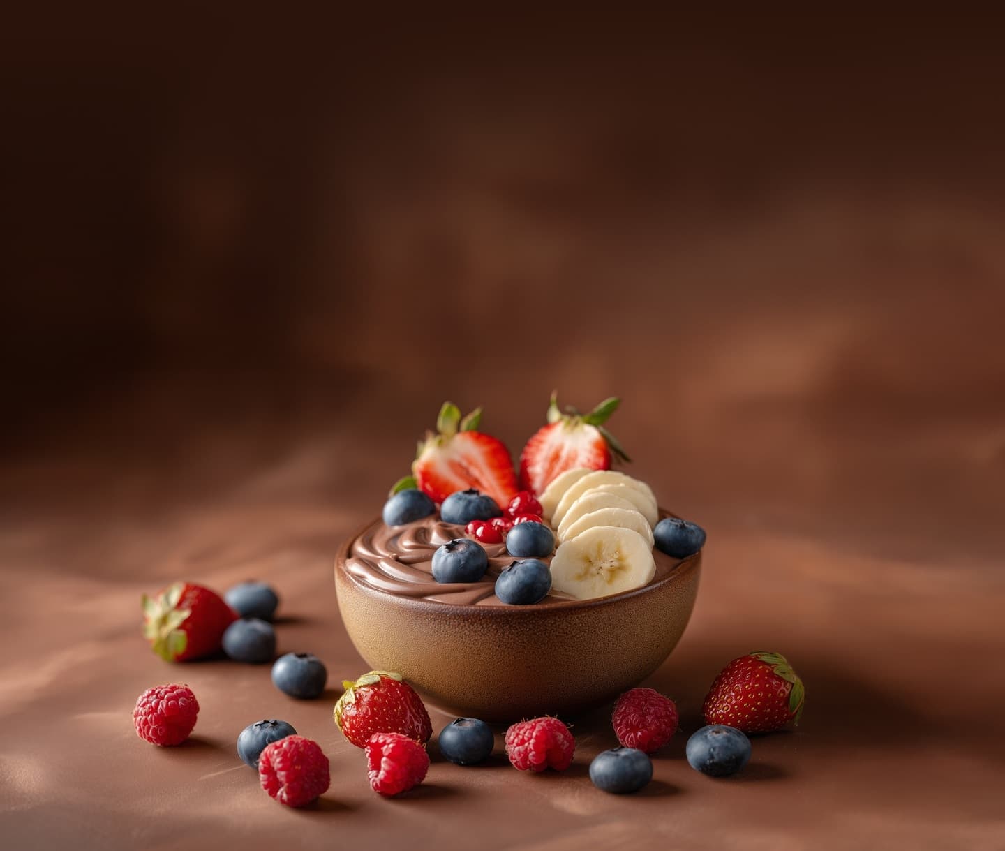 Bowl de chocolate com frutas