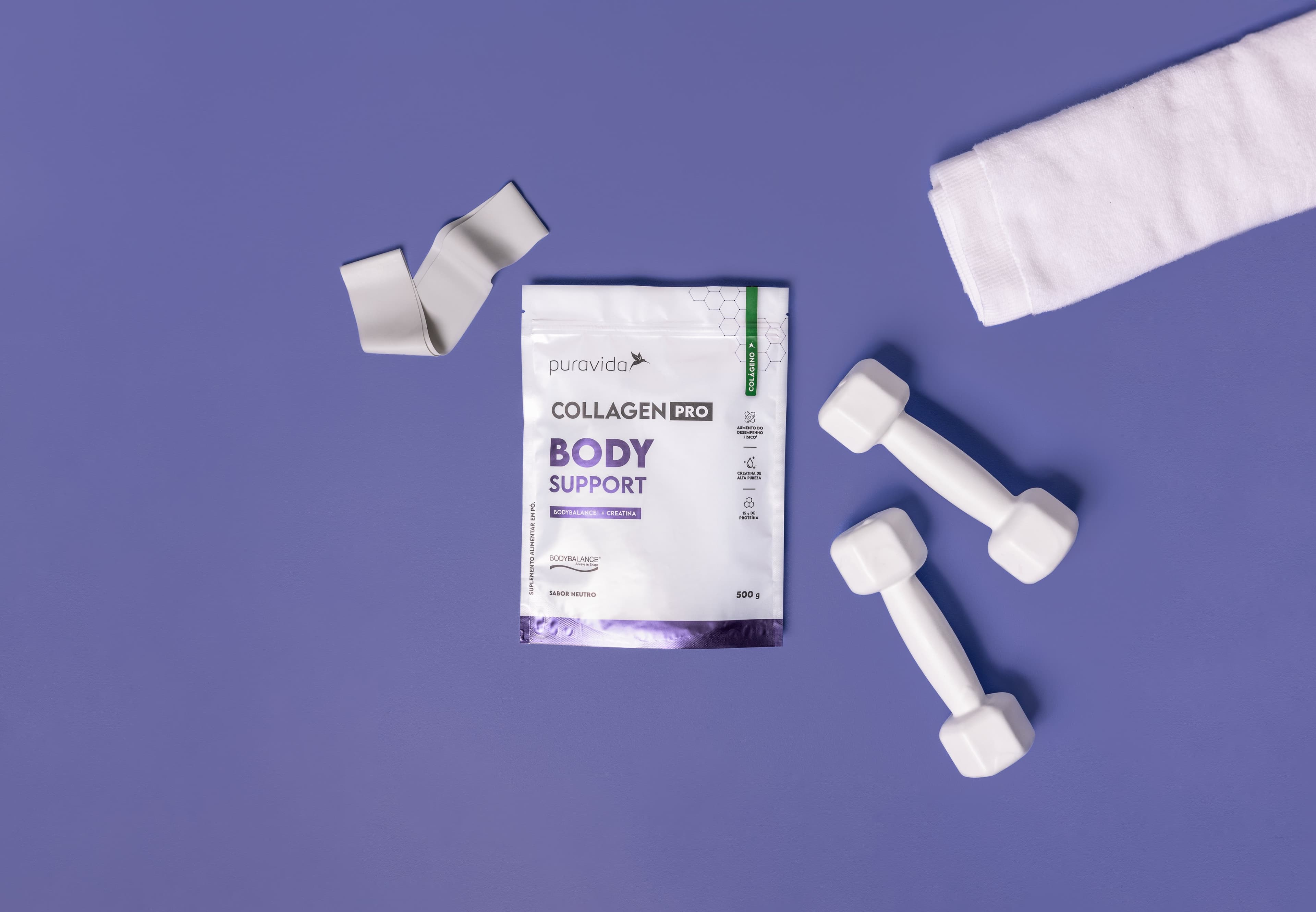 Collagen Pro Body Support com halteres