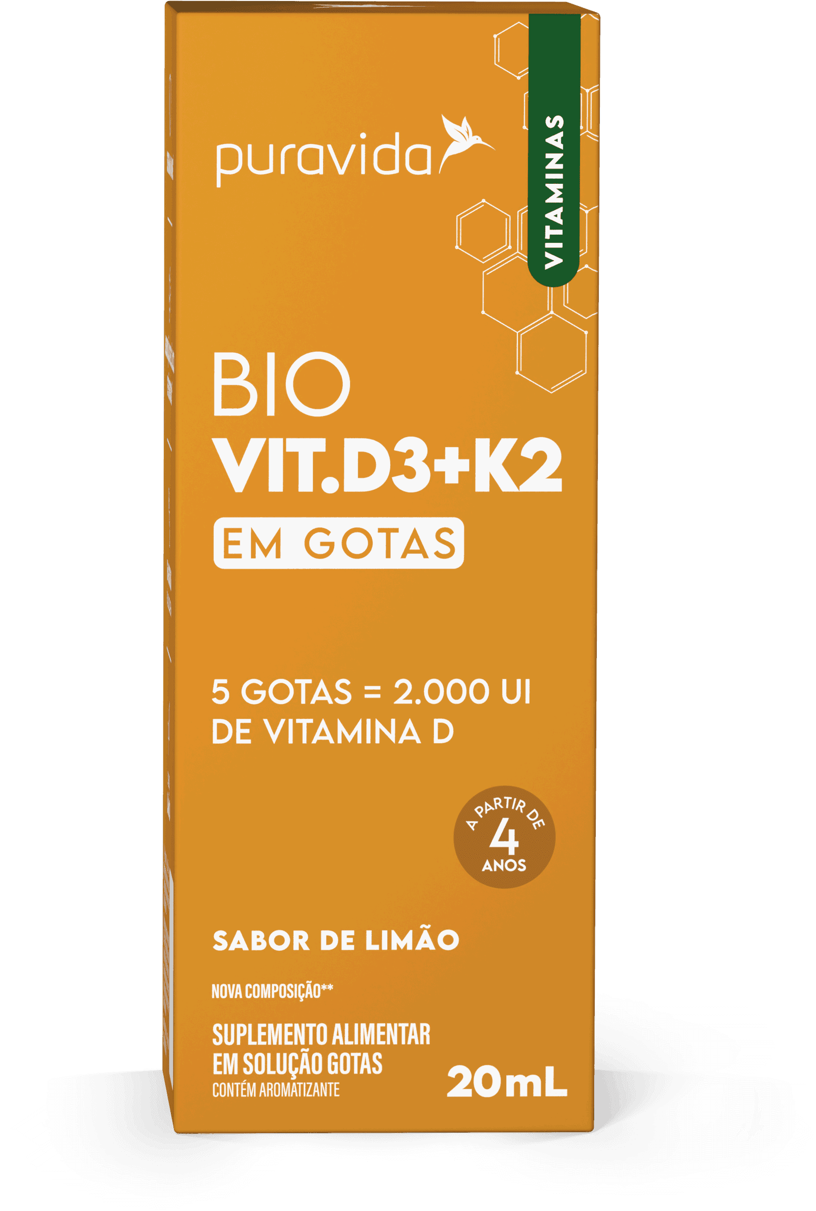 Cartucho Bio Vit. D3 + K2 em gotas 20 ml