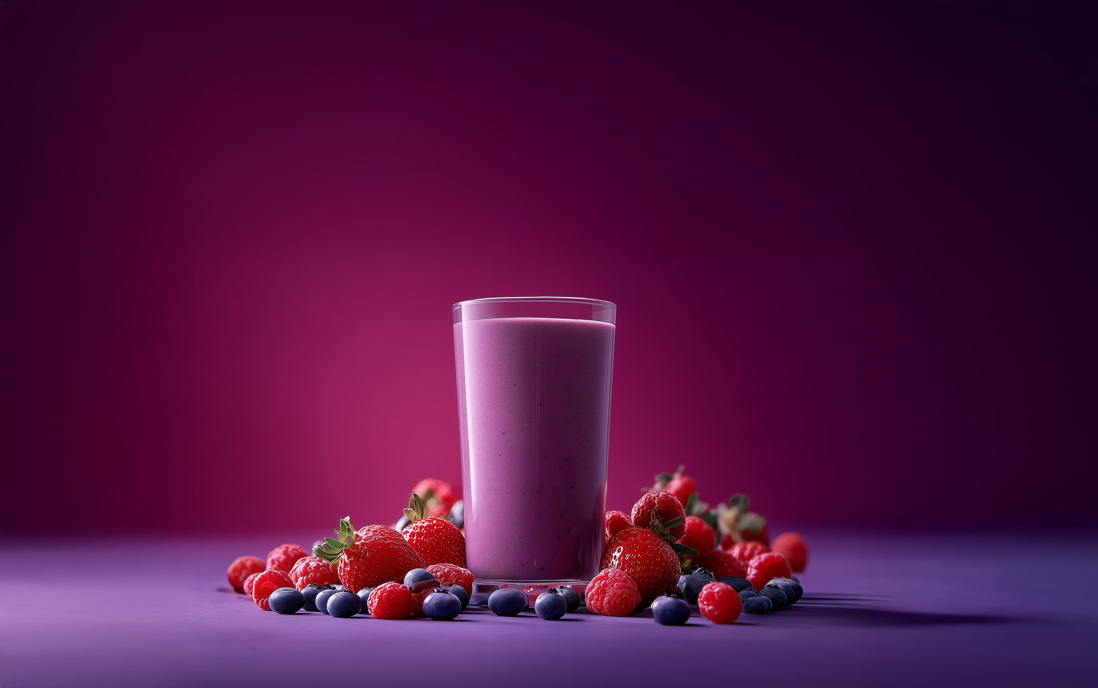 Copo de açaí com frutas vermelhas