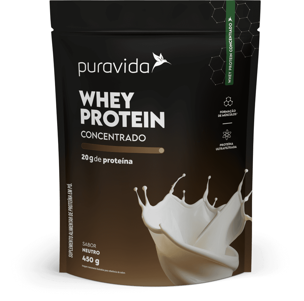 Pouch de Whey Protein Concentrado sabor neutro 450 g