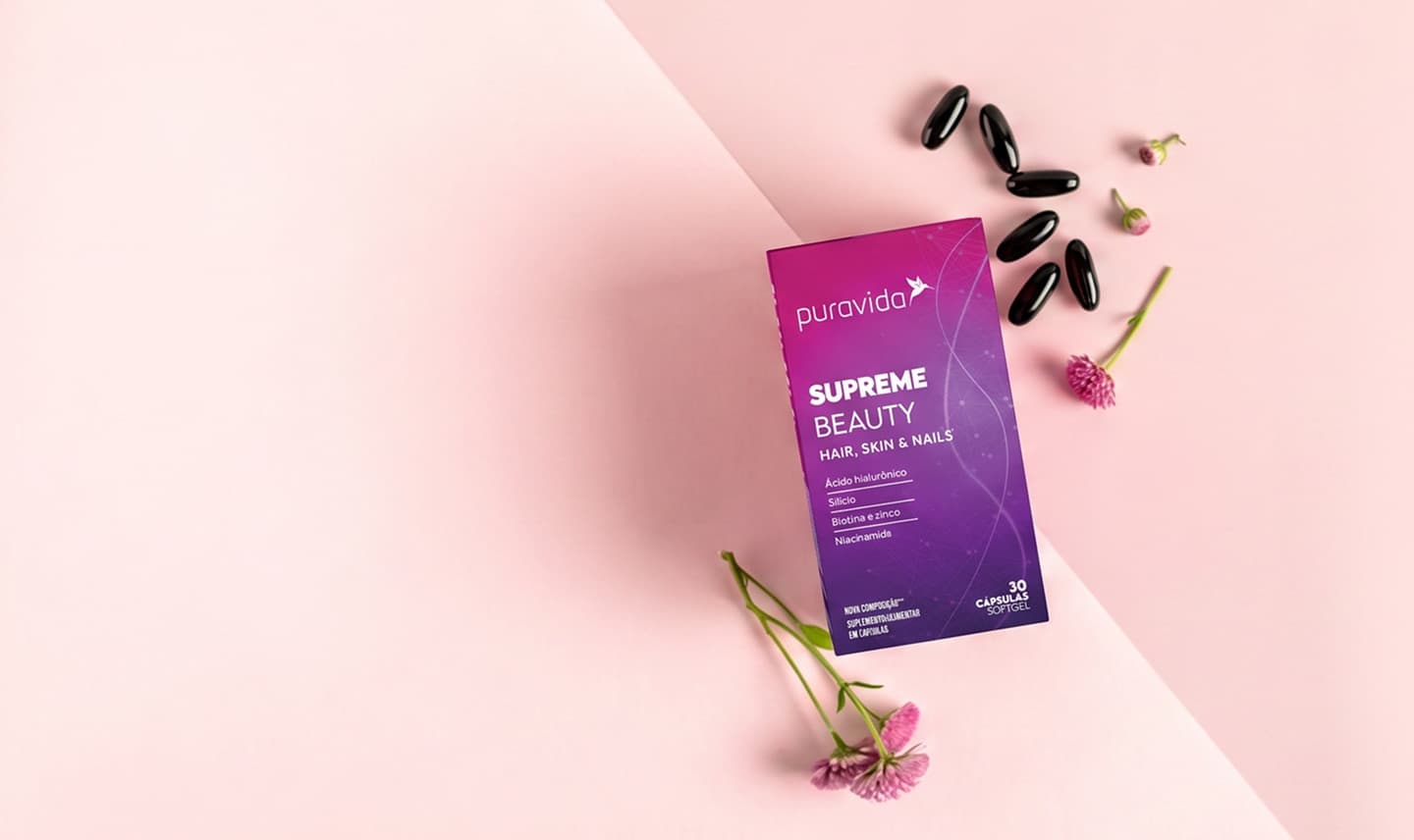 Ingredientes e cápsulas do Supreme Beauty