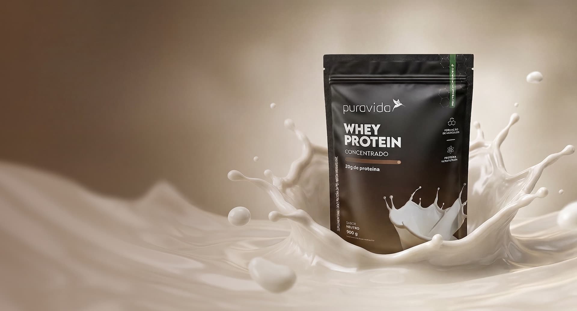 Pouch de Whey Protein Concentrado sobre respingo de leite Pouch de Whey Protein Concentrado sobre respingo de leite