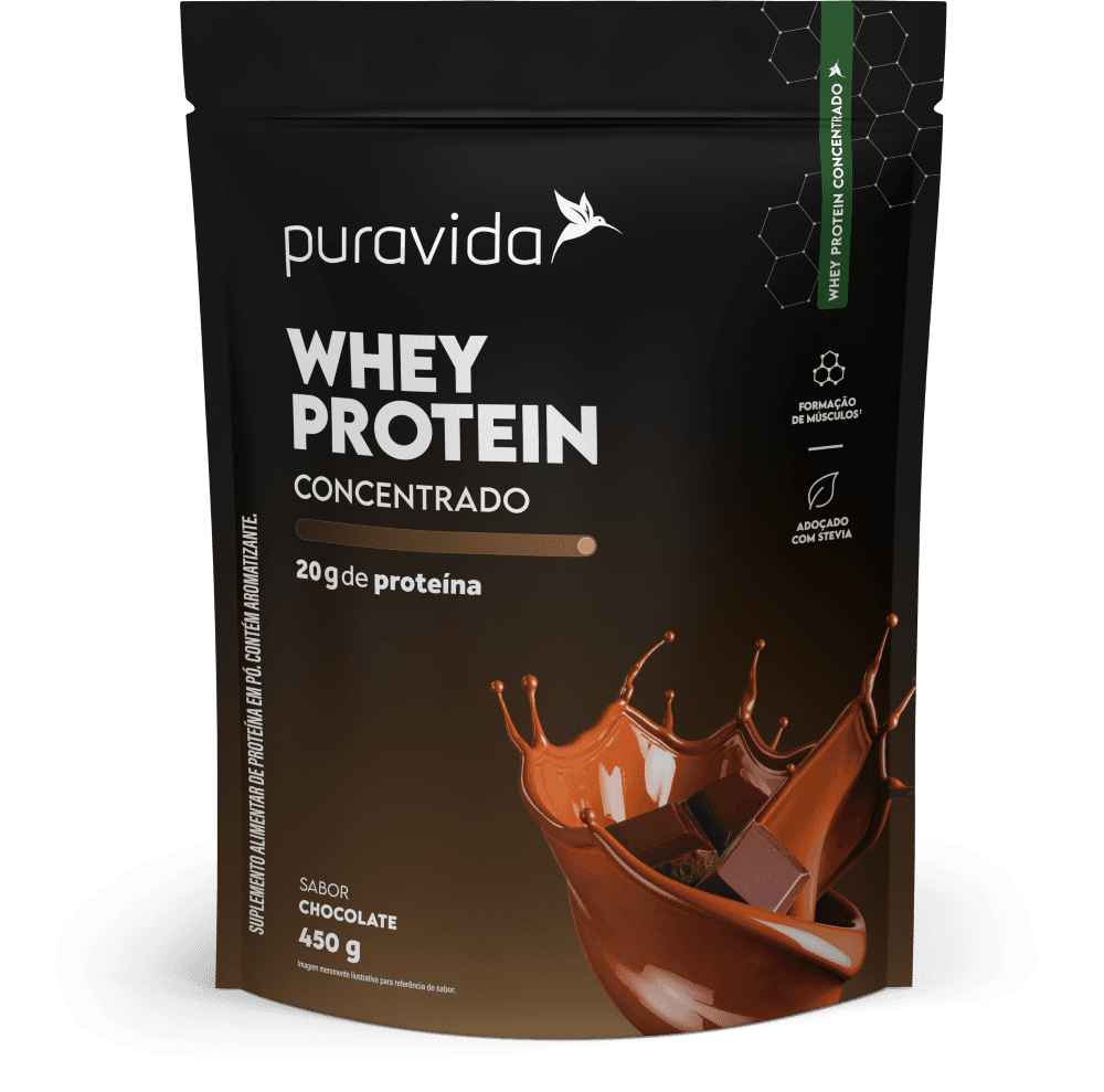 Whey Protein Concentrado sabor Chocolate 450 g Pouch de Whey Protein Concentrado sabor Chocolate 450 g